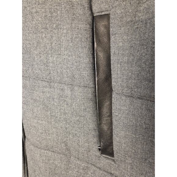 VINCE Men's Vest Size L Gray Wool Black Lamb Leather Trim *Retails $495 - Picture 4 of 12